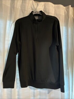 Hickey Freeman Men's Black Half-Zip Mock Neck Sweater